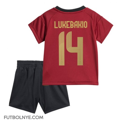 Camiseta Bélgica Dodi Lukebakio #14 Primera Equipación para niños Eurocopa 2024 manga corta (+ pantalones cortos)